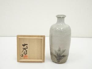 萩焼　大眉窯造　鉄絵花瓶（共箱）